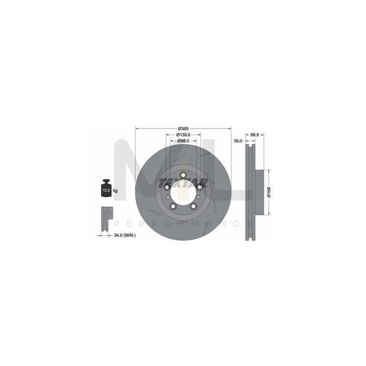 TEXTAR 92213905 Brake Disc for PORSCHE Panamera (970) Internally Vented, Coated, High-carbon, without wheel hub, without wheel studs | ML Performance Car Parts