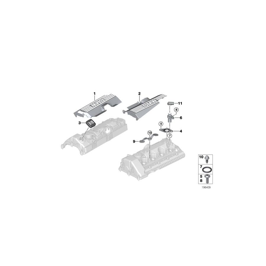 Genuine BMW 11127524708 E70 Ignition Coil Covering Zyl. 5-8 (Inc. X5 4.8i) | ML Performance US Car Parts