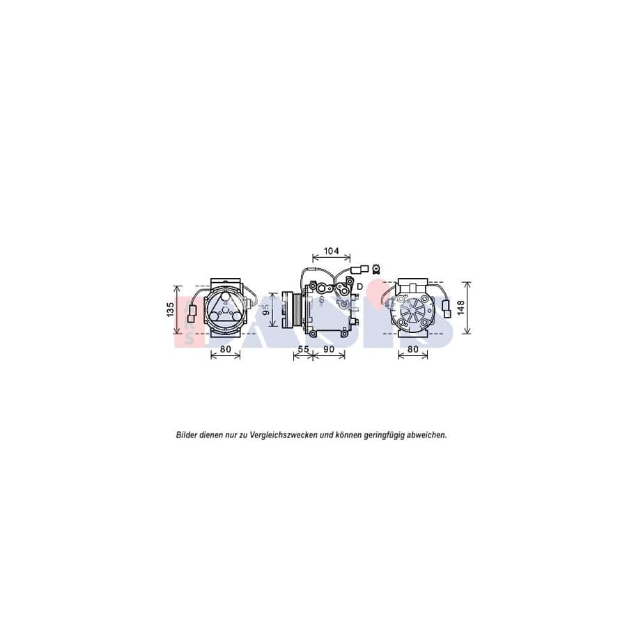 AKS Dasis 852674N Compressor, Air Conditioning for Mitsubishi Grandis (Na4W)
