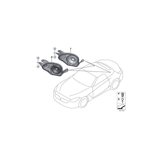 Genuine BMW 65132622494 G29 Support Speaker Partition Panel, Right TOP-HIFI SYSTEM (Inc. Z4) | ML Performance US Car Parts
