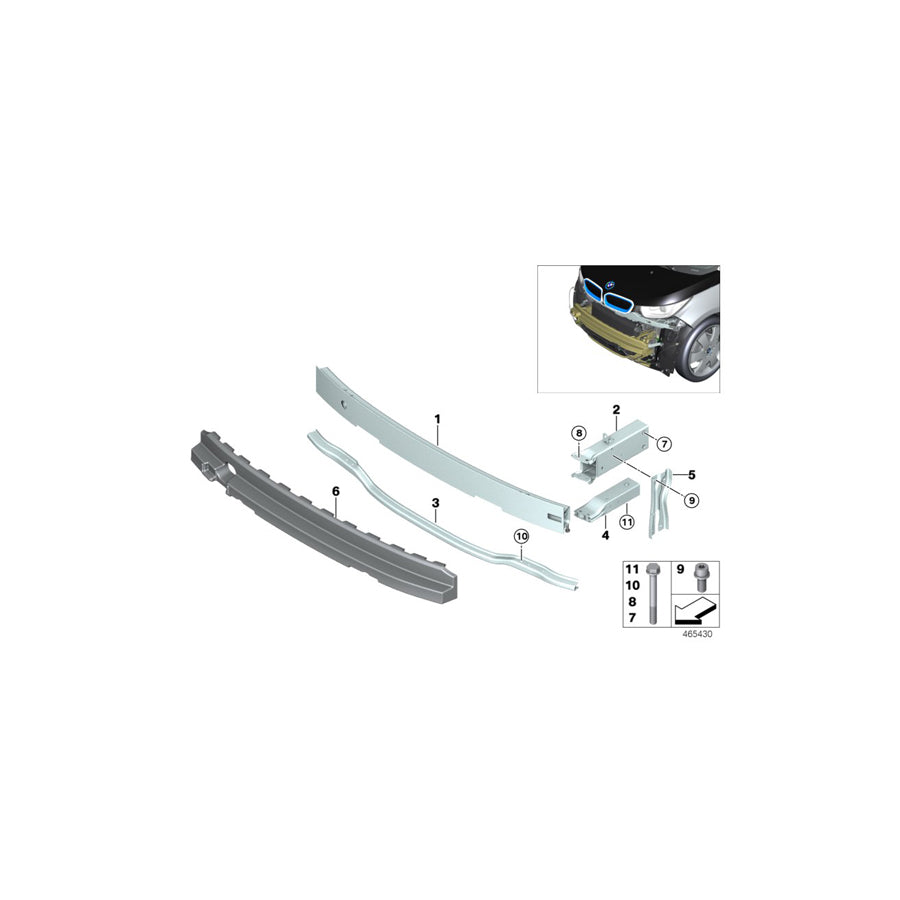 Genuine BMW 51647296858 Brace, Front Right Lower (Inc. i3s) | ML Performance UK Car Parts