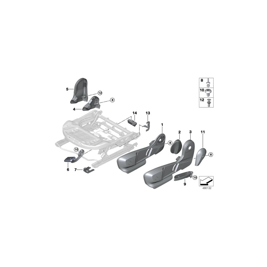 Genuine BMW 52107352694 F46 F39 F48 Handle Right (Inc. X2 18d, X2 25iX & X1 18dX) | ML Performance US Car Parts