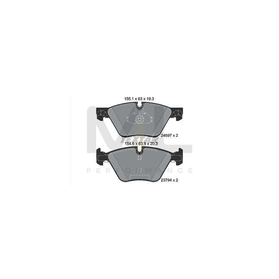 TEXTAR 2469781 Brake pad set for BMW 5 Series epad, prepared for wear indicator | ML Performance Car Parts