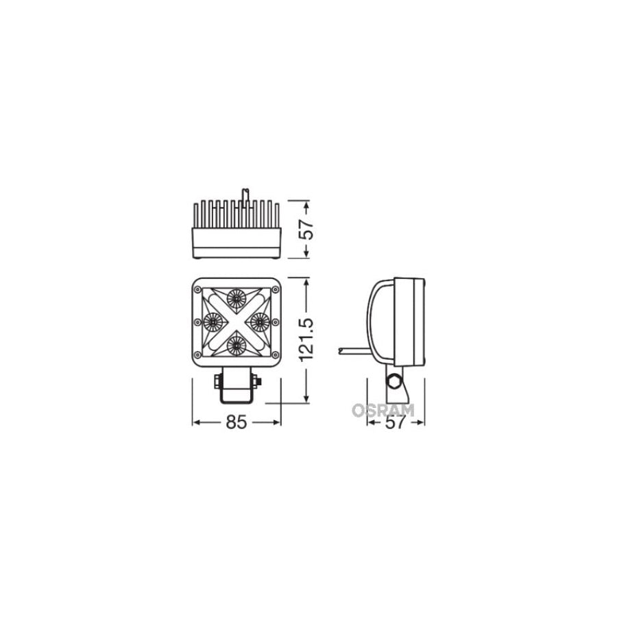 OSRAM 12V 22/2W 6000k LEDDRIVING CUBE 85mm SPOT