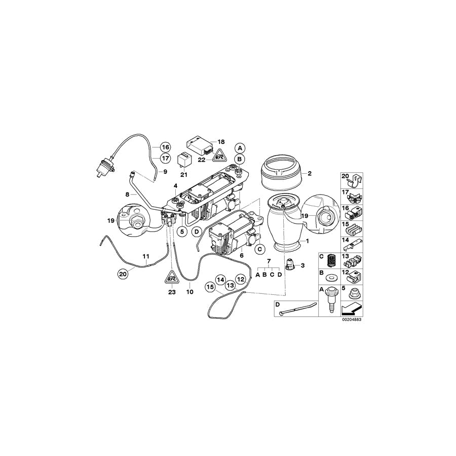 Genuine BMW 37206793219 E61 Mounting Parts Set (Inc. 520i, M5 & 530xd) | ML Performance US Car Parts