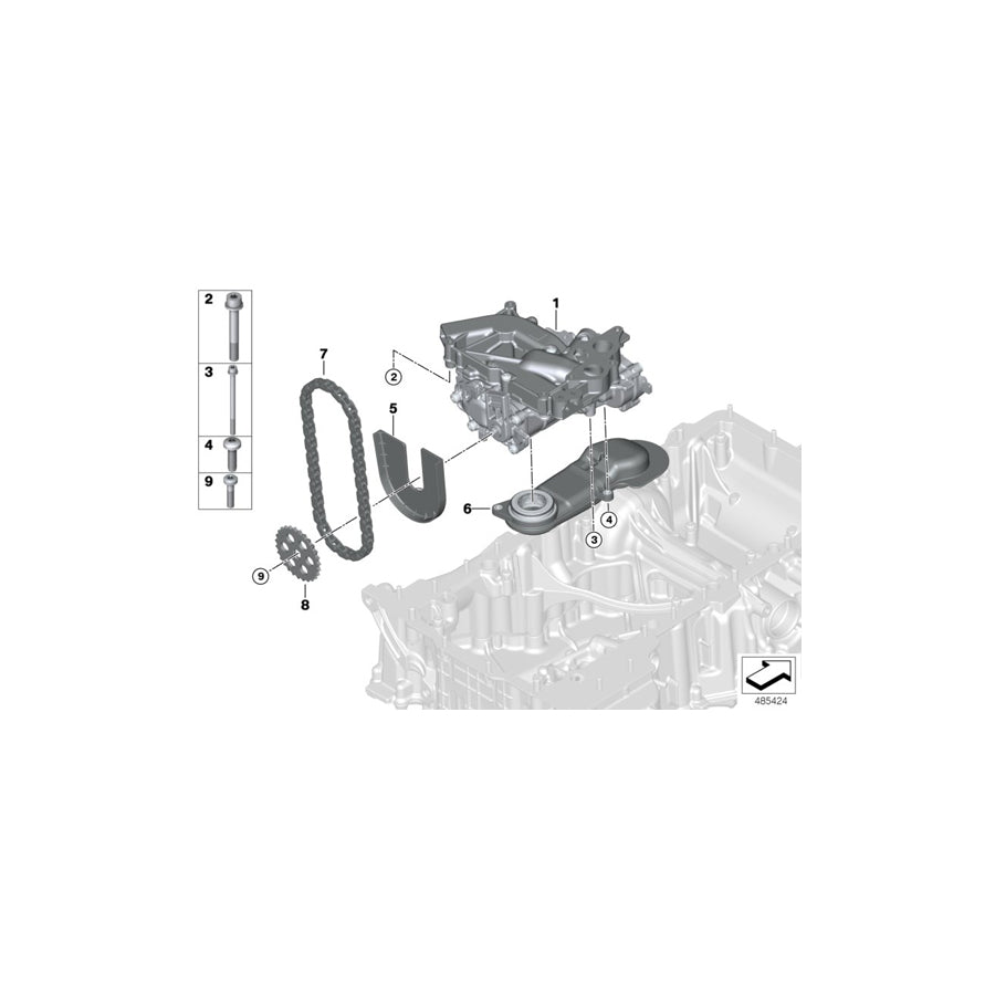 Genuine BMW 11418053444 F91 F93 F90 Chain Guard Oil Pump (Inc. M5 & M8) | ML Performance US Car Parts