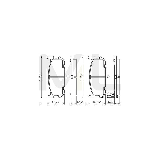 Bosch 0986494226 Brake Pad Set For Mazda Mx-5 Ii (Nb) With Acoustic Wear Warning, With Anti-Squeak Plate BP1161 | ML Performance Car Parts