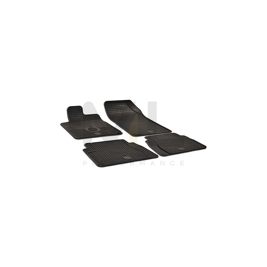 WALSER 50330 Floor mat set Elastomer, Front and Rear, Quantity: 4, Black