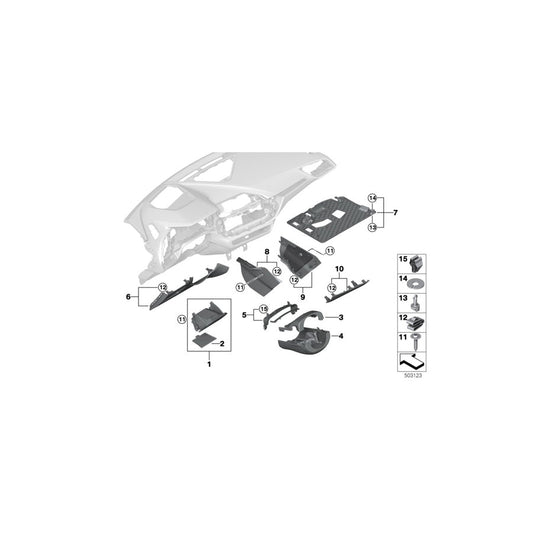Genuine BMW 51457937952 F40 F44 Hinged Compartment In Dashboard SCHWARZ (Inc. 220d, M135iX & 118d) | ML Performance US Car Parts