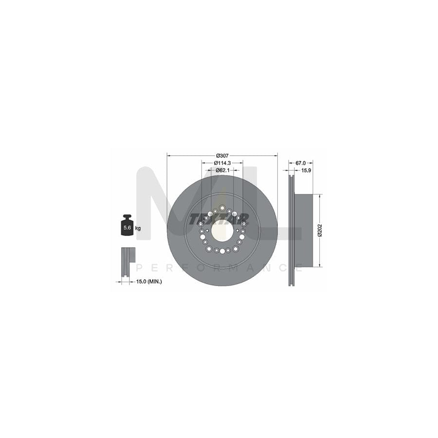 TEXTAR 92150400 Brake Disc Internally Vented, without wheel hub, without wheel studs | ML Performance Car Parts