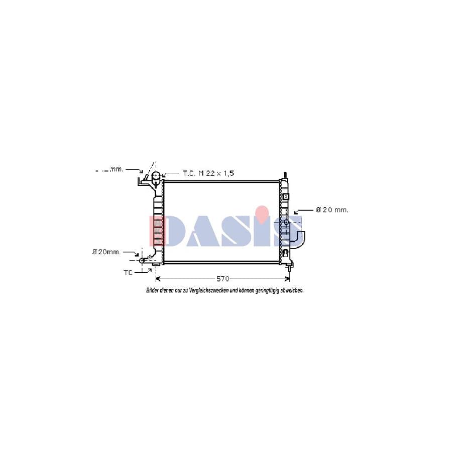 AKS Dasis 151880N Engine Radiator for Opel Vectra