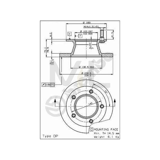 BREMBO 08.5181.10 Brake Disc suitable for MERCEDES-BENZ 100 Solid | ML Performance Car Parts