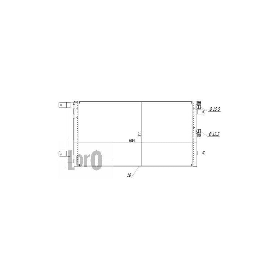 Abakus 0160160028 Air Conditioning Condenser for Fiat Doblo