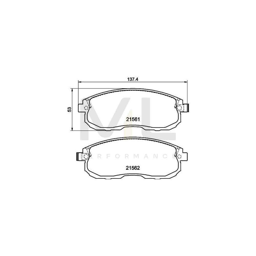 Hella 8DB 355 013-991 Brake Pad Set With Acoustic Wear Warning