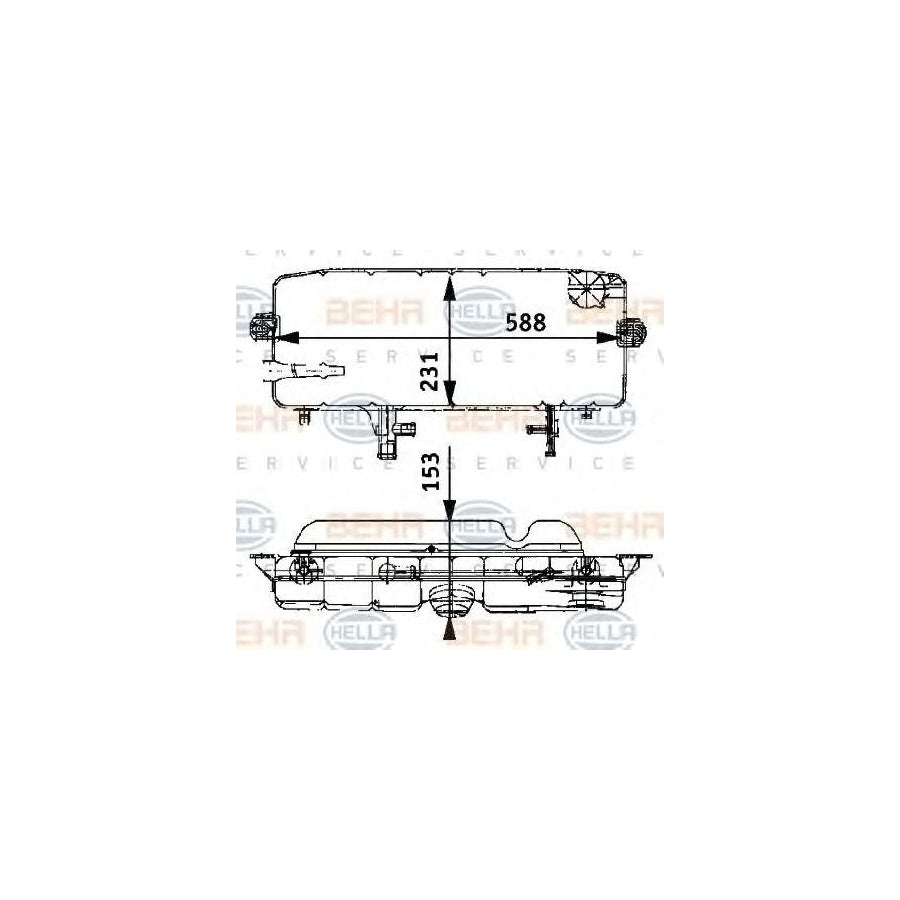Hella 8MA 376 705-301 Coolant Expansion Tank