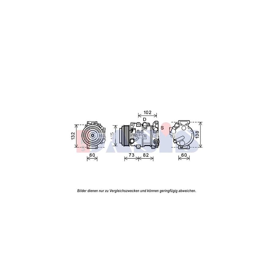 AKS Dasis 852679N Compressor, Air Conditioning for Toyota Camry VI Saloon (_V4_)