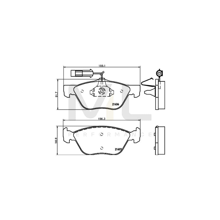 TEXTAR 2163602 Brake pad set with integrated wear warning contact | ML Performance Car Parts