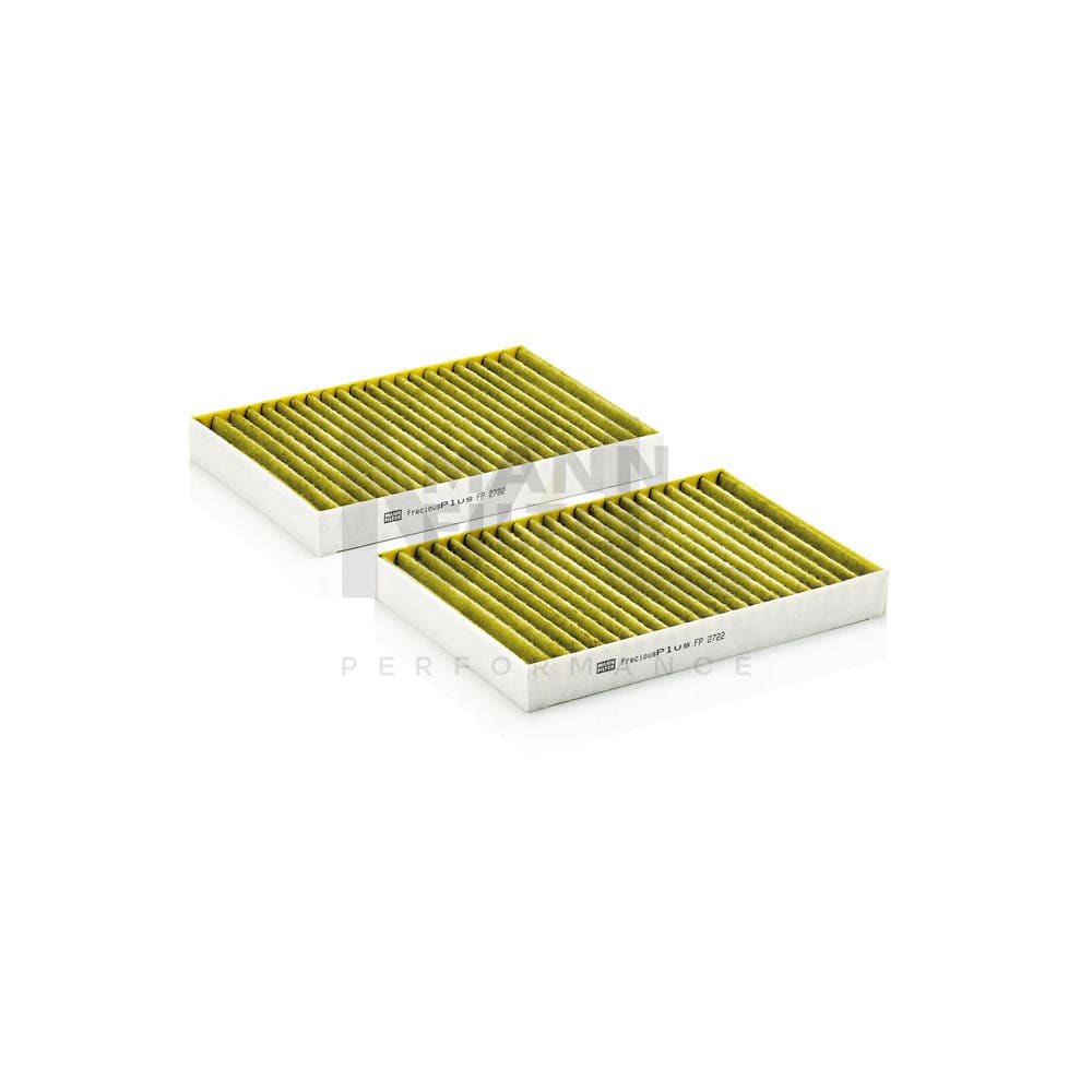 MANN-FILTER FP 2722-2 Pollen filter suitable for MERCEDES-BENZ S-Class Activated Carbon Filter, Activated Carbon Filter with polyphenol, Particulate filter (PM 2.5), with antibacterial action, with fungicidal effect, FreciousPlus