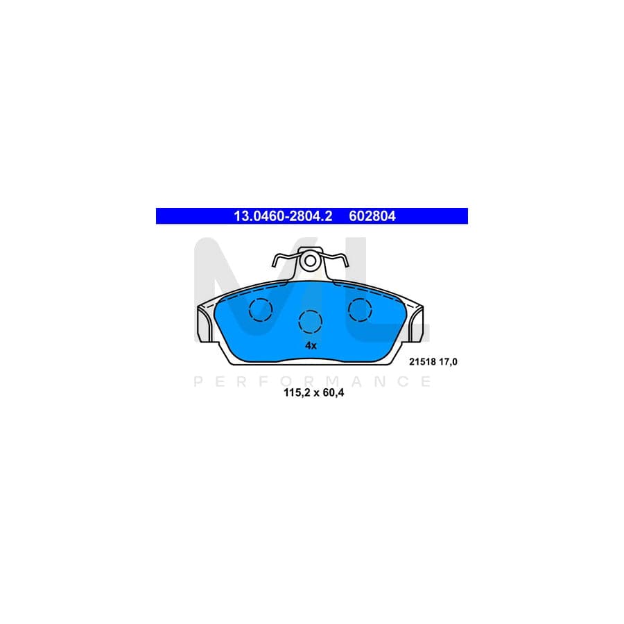 ATE 13.0460-2804.2 Brake pad set excl. wear warning contact