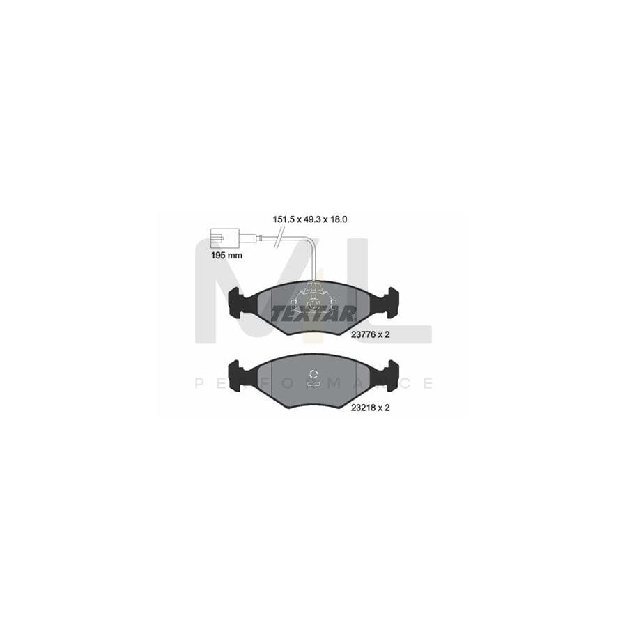 TEXTAR 2377601 Brake pad set with integrated wear warning contact | ML Performance Car Parts