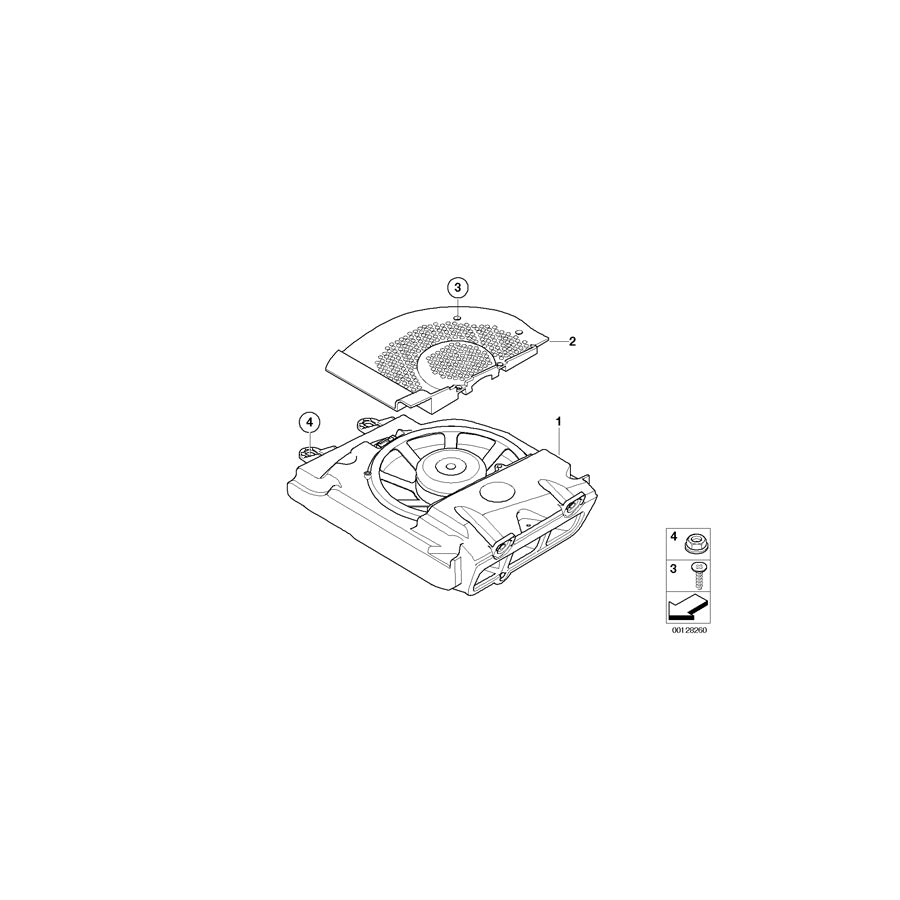Genuine BMW 65139143145 E65 E67 E66 Central Bass, Left HIFI-SYSTEM (Inc. 760i, 750i & 740i) | ML Performance US Car Parts