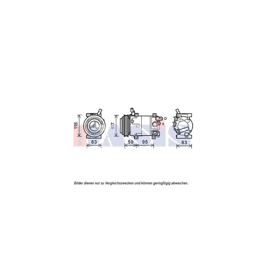 AKS Dasis 852686N Compressor, Air Conditioning for Hyundai I20 I Hatchback (Pb)