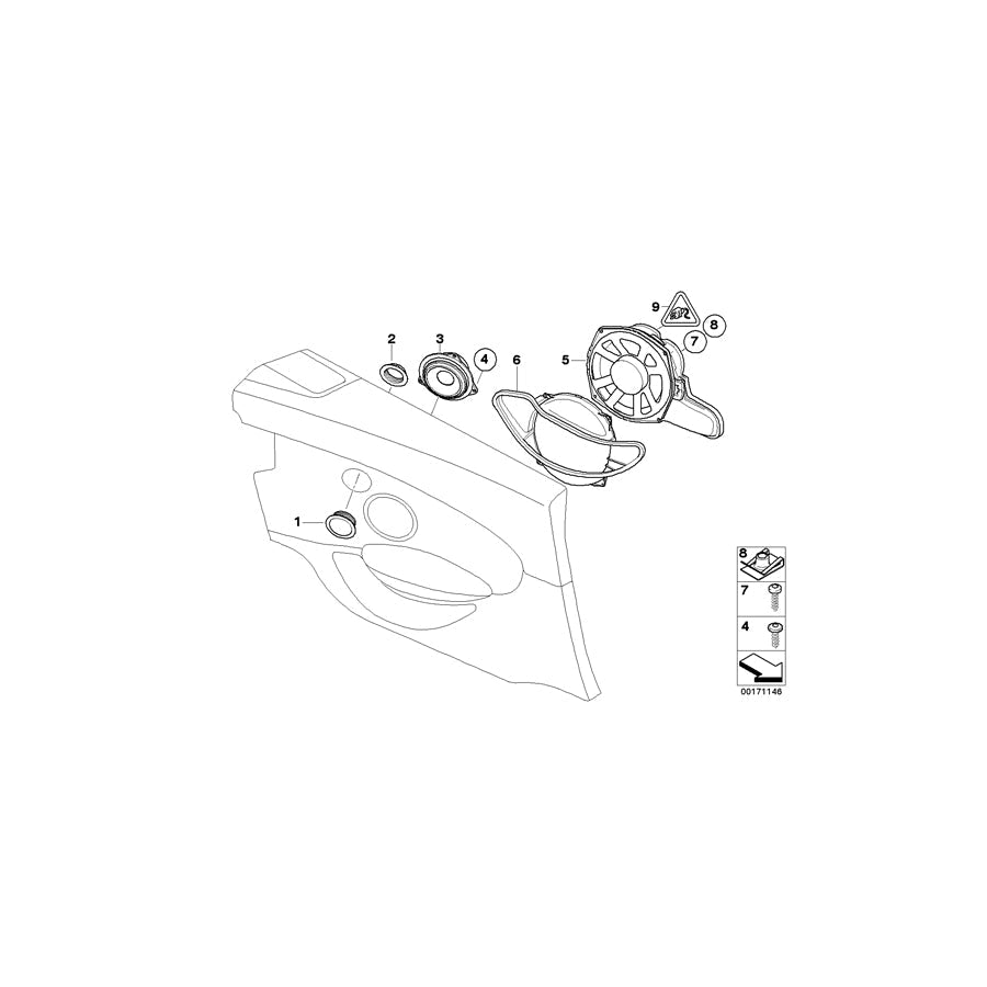 Genuine BMW 65139143132 E64 Central Bass, Right HIFI-SYSTEM (Inc. 650i, 630i & M6) | ML Performance US Car Parts