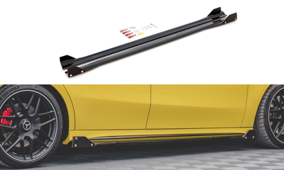 Maxton Design ME-A-177-45-SD2T+SF Side Skirts Diffusers + Flaps V.2 Mercedes Benz A45 S AMG W177 | ML Performance US Car Parts