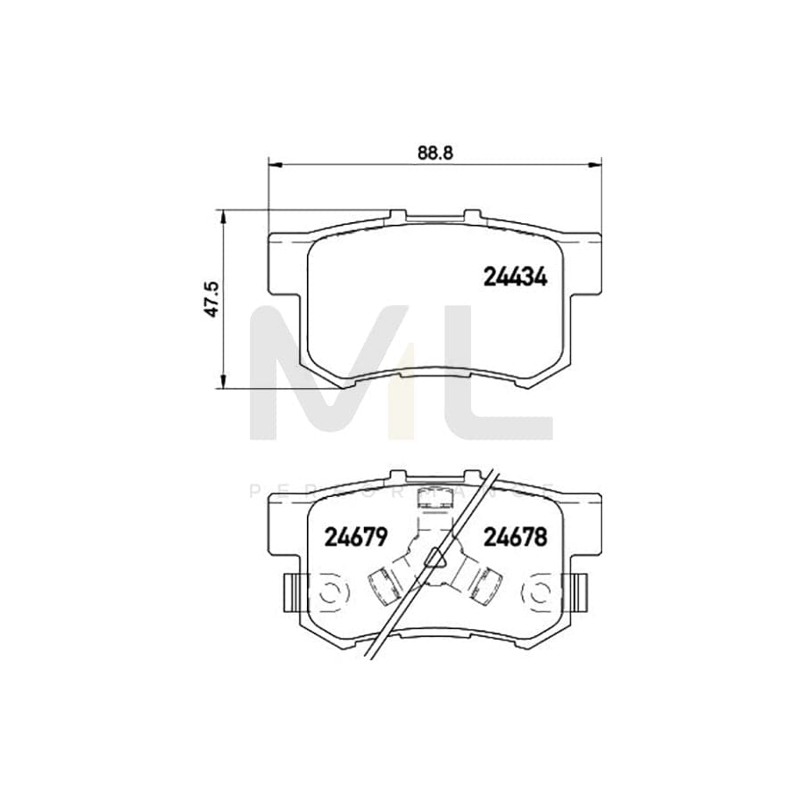 TEXTAR 2443401 Brake pad set for HONDA Accord VIII Saloon (CU) with acoustic wear warning | ML Performance Car Parts
