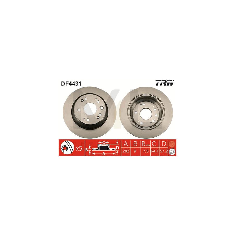 TRW DF4431 Brake Disc Solid, Painted | ML Performance Car Parts