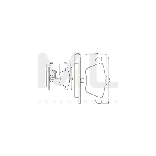 Bosch 0986424779 Brake Pad Set For Audi A6 With Integrated Wear Sensor, With Mounting Manual BP920 | ML Performance Car Parts