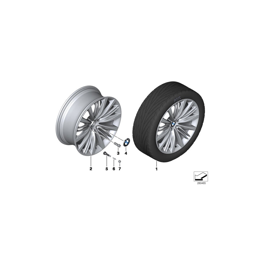 Genuine BMW 36116854557 Gloss-Turned Light Alloy Rim 10X21 ET:41 (Inc. 750i, 730i & 530d 155kW) | ML Performance US Car Parts