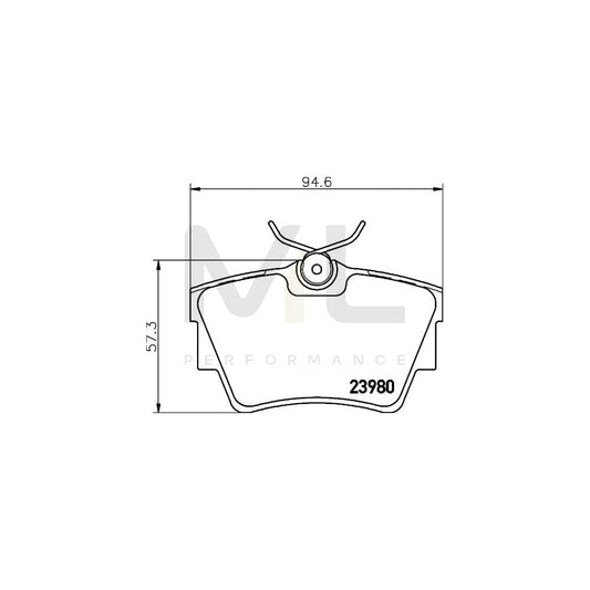 Hella 8DB 355 010-761 Brake Pad Set Incl. Wear Warning Contact, With Brake Caliper Screws