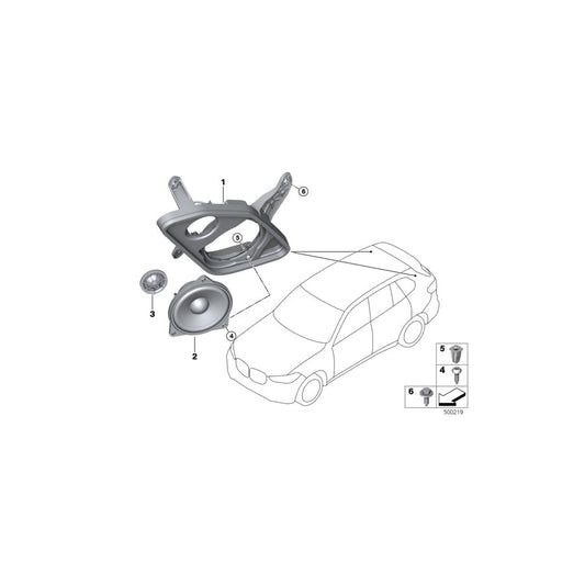 Genuine BMW 65137952130 G06 Speaker Mount, D-Pillar, Right HIGH END SYSTEM (Inc. X6) | ML Performance US Car Parts