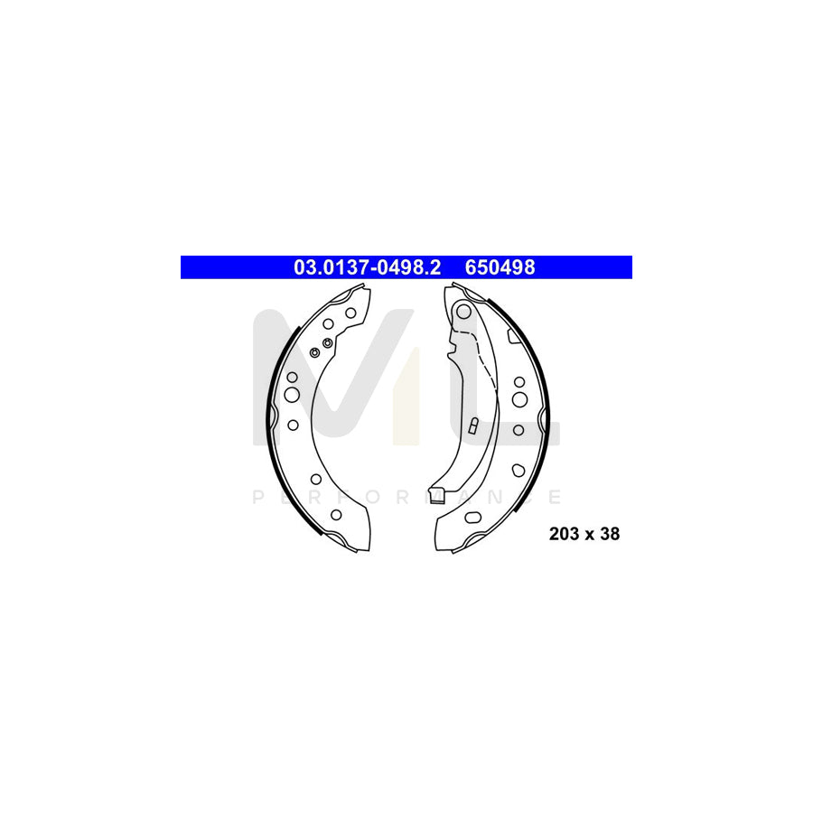 ATE 03.0137-0498.2 Brake Shoe Set with lever