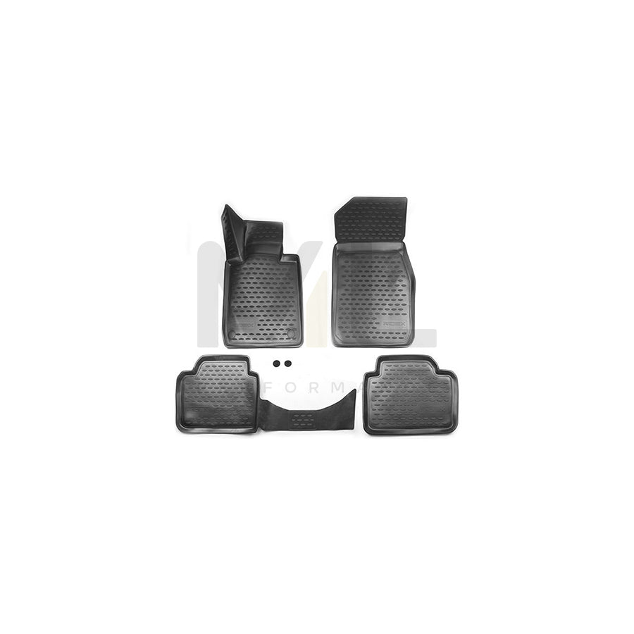 RIDEX Tailored 215A0011 Floor mat set Elastomer, Front and Rear, Quantity: 4, Black