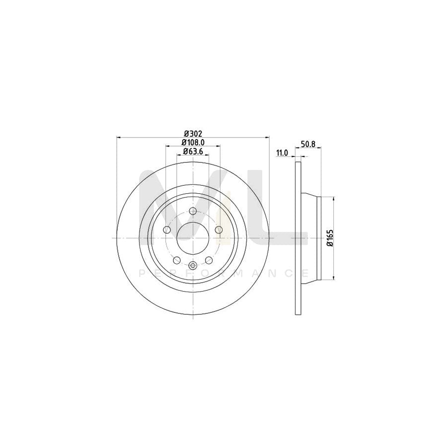 HELLA PRO 8DD 355 118-841 Brake Disc Solid, Coated, without wheel hub, without wheel studs