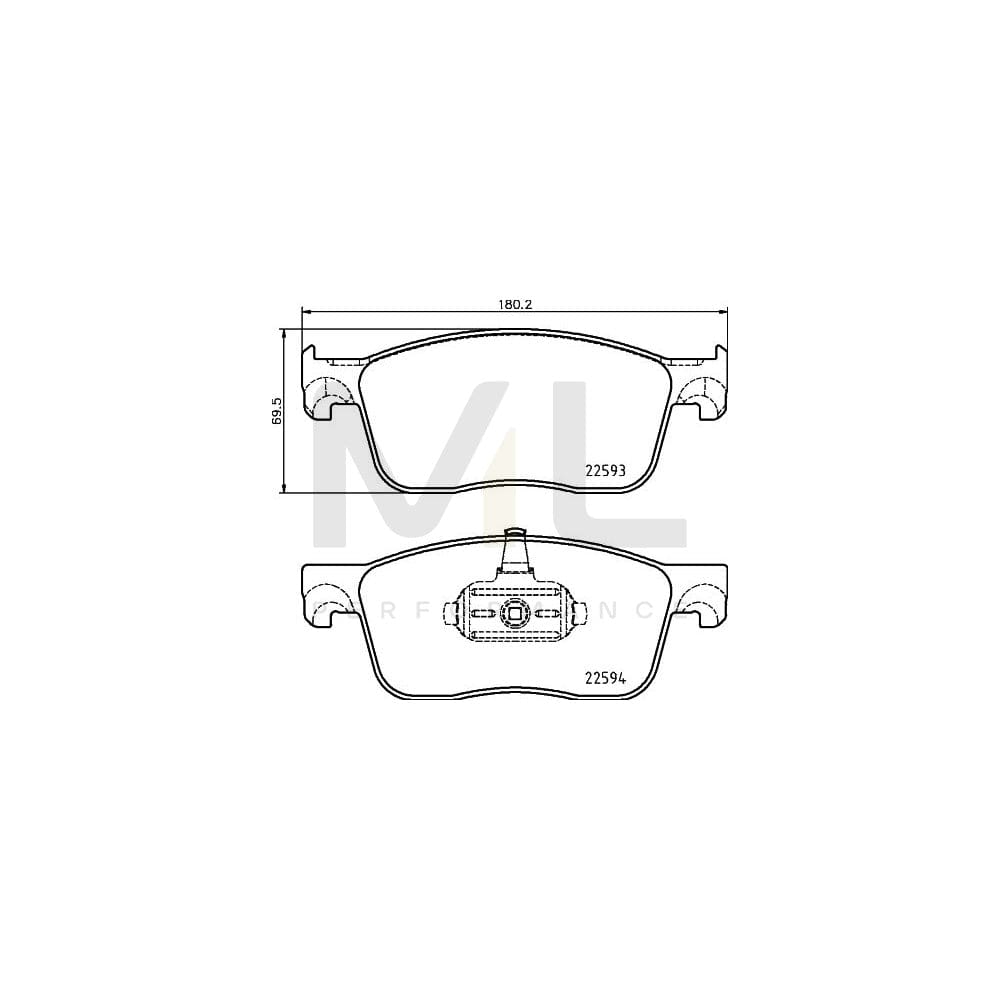 Hella 8DB 355 031-541 Brake Pad Set Not Prepared For Wear Indicator