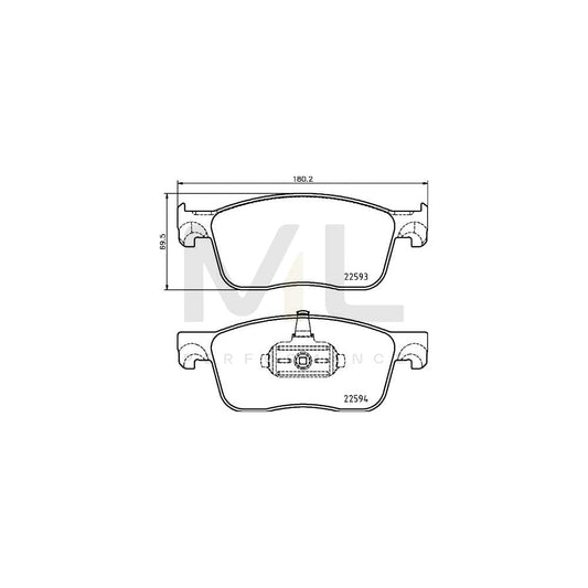 Hella 8DB 355 031-541 Brake Pad Set Not Prepared For Wear Indicator
