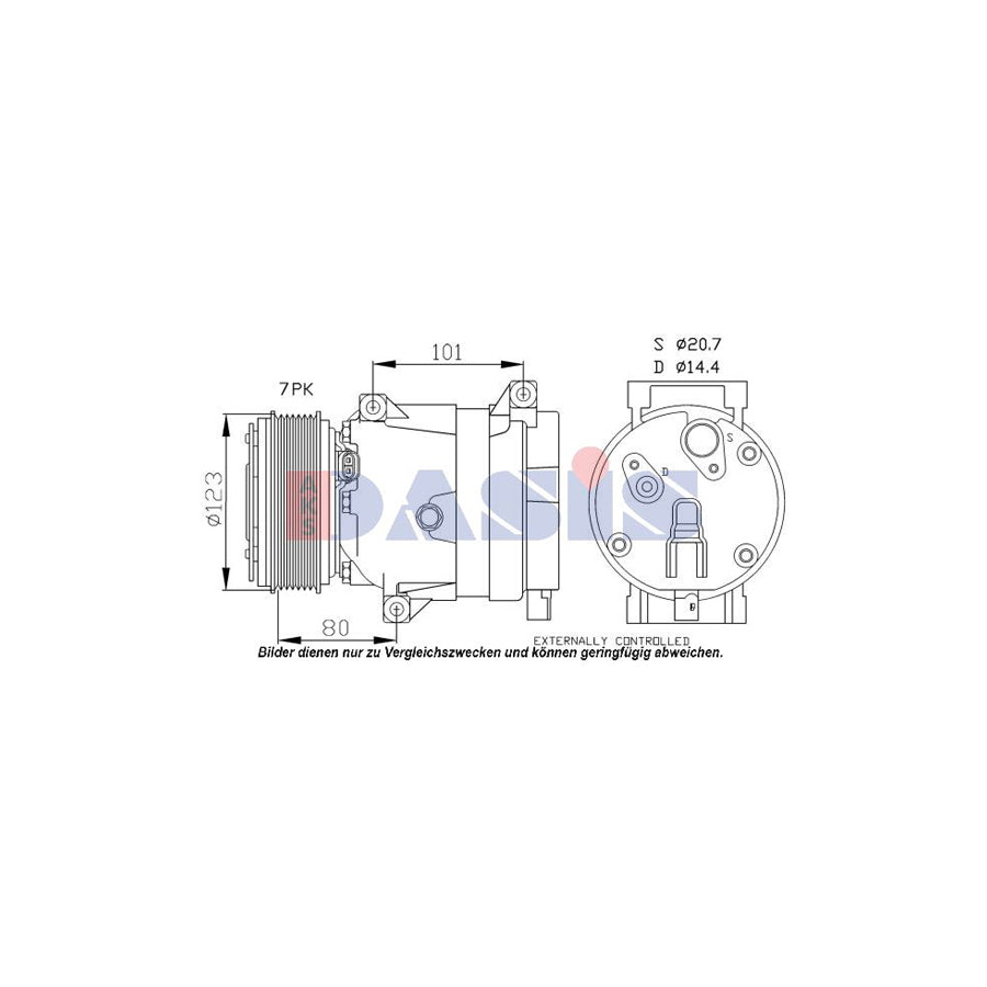 AKS Dasis 851573N Compressor, Air Conditioning for Renault Laguna