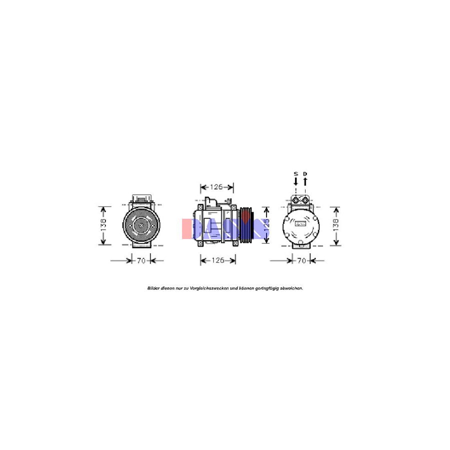 AKS Dasis 850420N Compressor, Air Conditioning Suitable for Mercedes-Benz S-Class