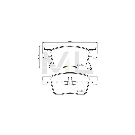 Hella 8DB 355 024-781 Brake Pad Set With Acoustic Wear Warning, With Accessories