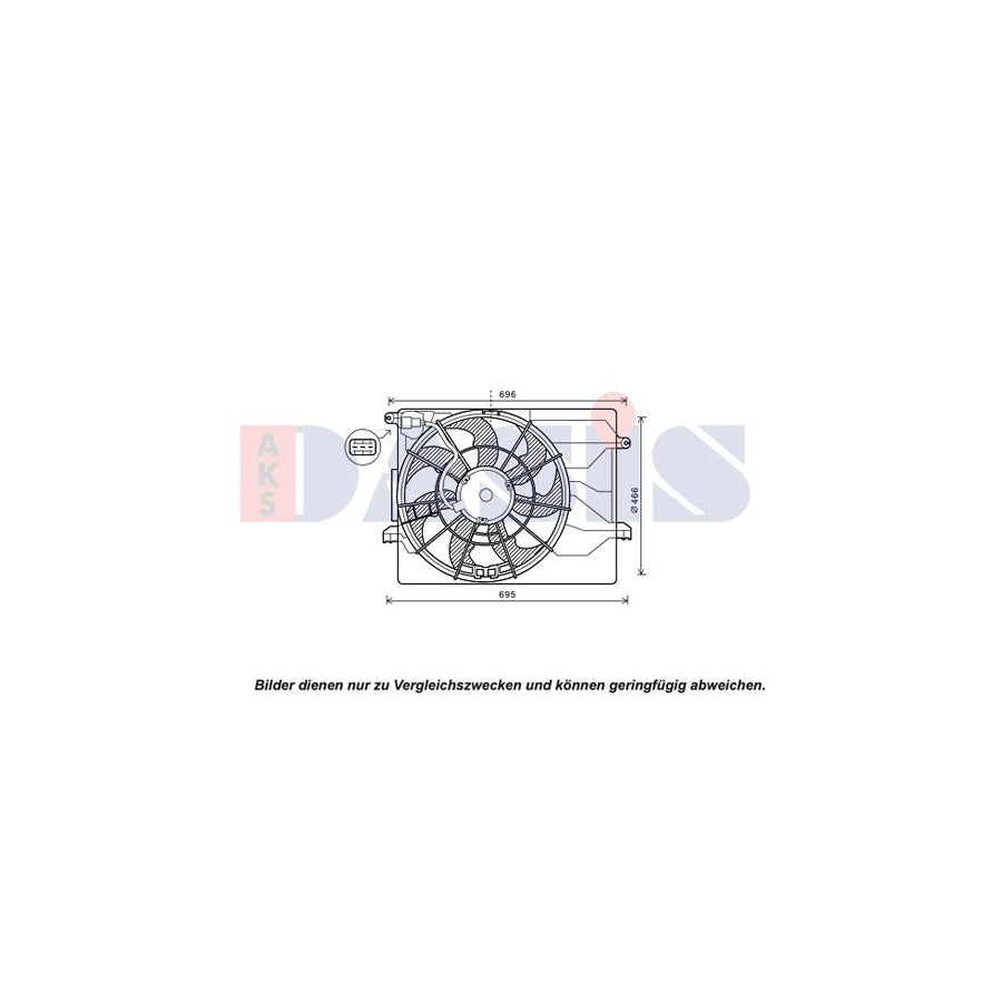 AKS Dasis 518111N Fan, Radiator for Hyundai I40