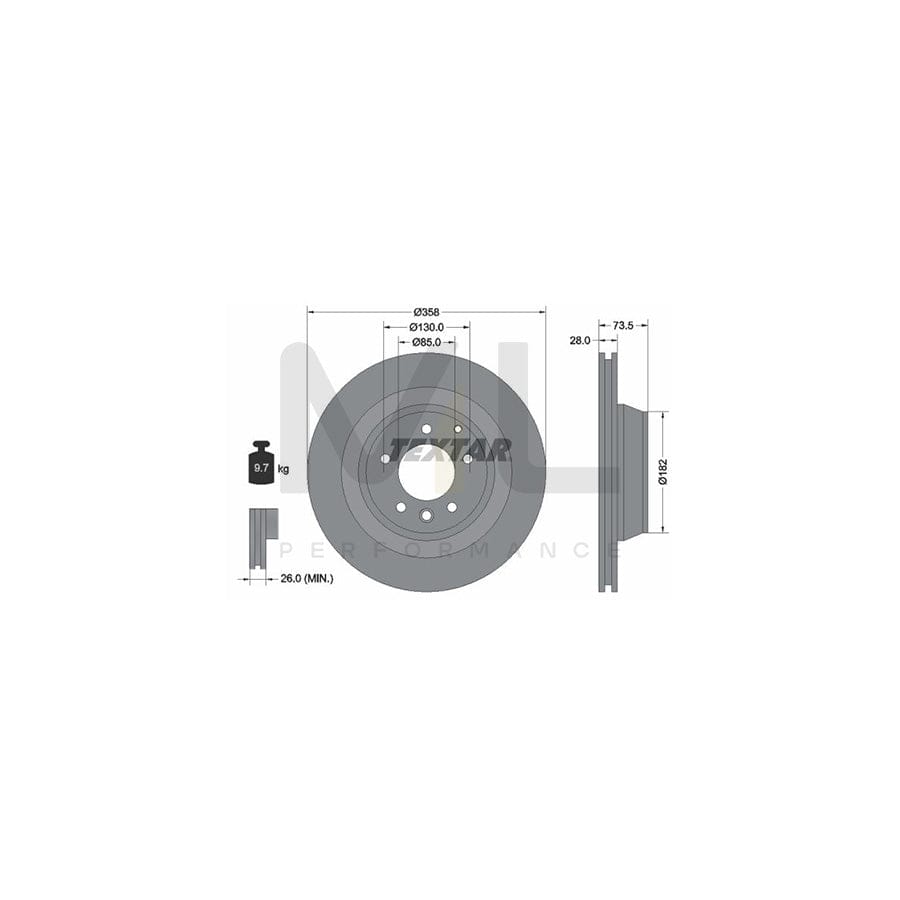 TEXTAR OE-Line 92151410 Brake Disc Internally Vented, Coated, High-carbon, without wheel hub, without wheel studs | ML Performance Car Parts