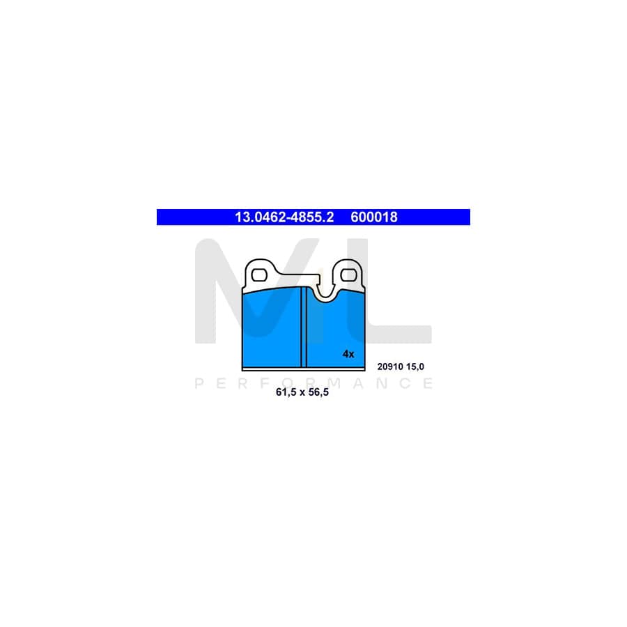 ATE 13.0462-4855.2 Brake pad set excl. wear warning contact, prepared for wear indicator