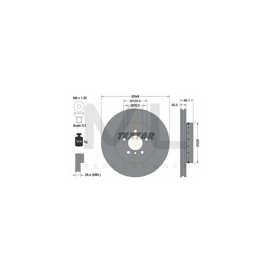 TEXTAR PRO+ 92265725 Brake Disc Internally Vented, Two-piece brake disc, Coated, High-carbon, with bolts/screws, without wheel hub, without wheel studs | ML Performance Car Parts