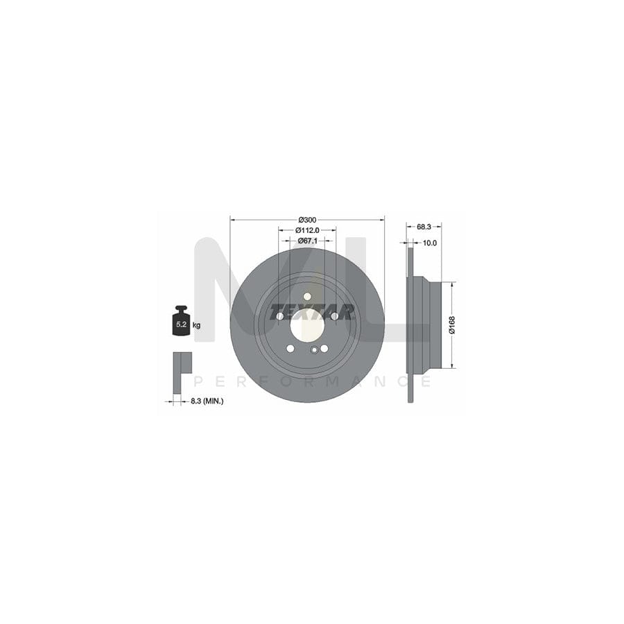 TEXTAR PRO 92115403 Brake Disc suitable for MERCEDES-BENZ E-Class T-modell (S212) Solid, Coated, without wheel hub, without wheel studs | ML Performance Car Parts