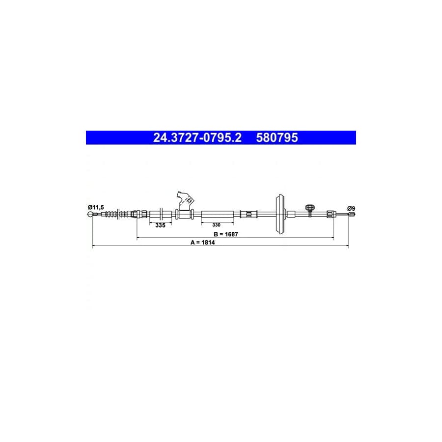 ATE 24.3727-0795.2 Hand Brake Cable