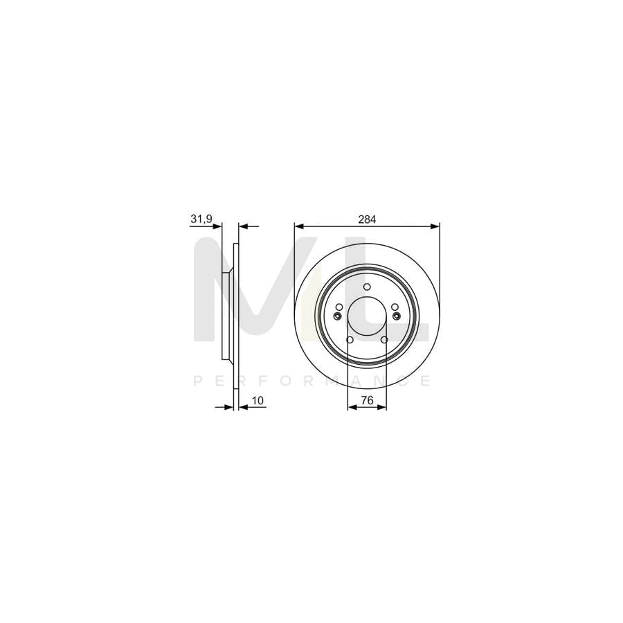 BOSCH 0 986 479 V09 Brake Disc Solid, Oiled | ML Performance Car Parts