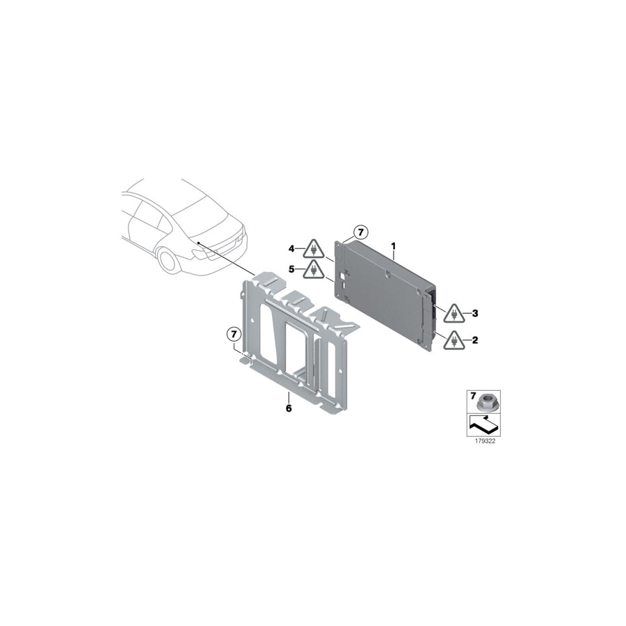 Genuine BMW 65159197037 F02 F04 F03 Bracket, Mulf (Inc. 760LiS, 730Li & 760i) | ML Performance US Car Parts